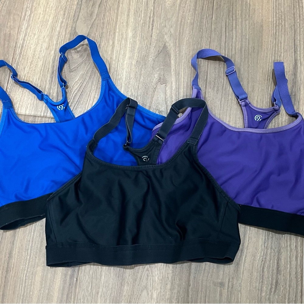 C9 Sports Bra Set - Black, Blue, and Purple